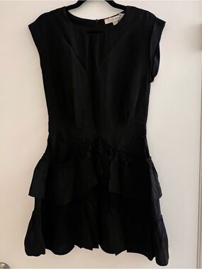 Reiss Black Tiered Peplum Dress for Girls